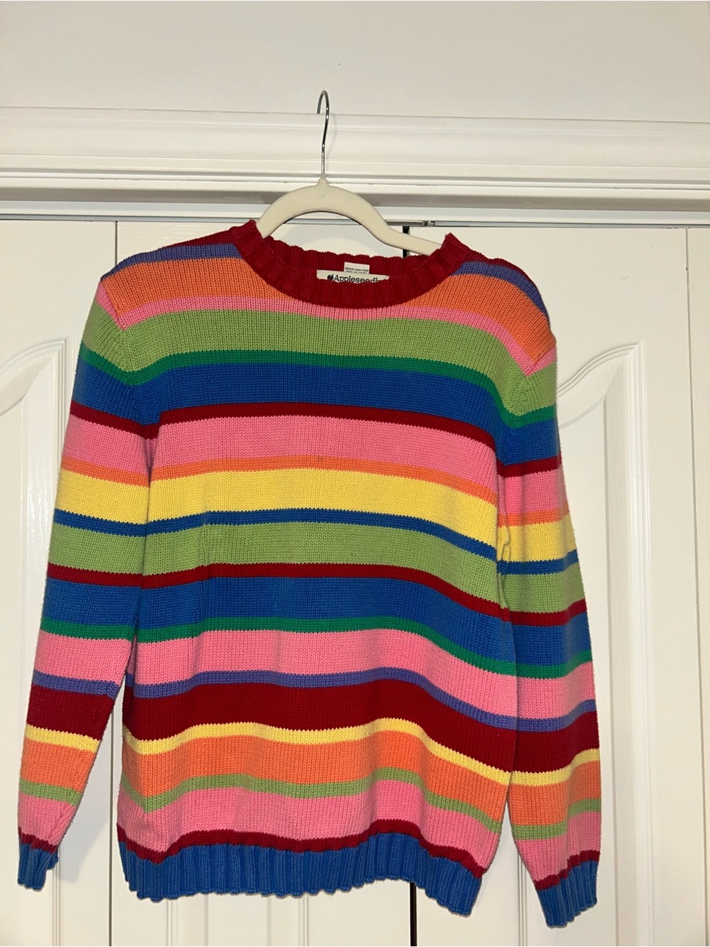 Appleseed's Multicolor Striped Crewneck Sweater